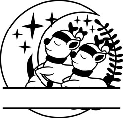 Cute Reindeer Monogram