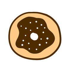 Donut in cartoon style. Vector illustration isolated on white background.