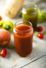 Fototapeta na wymiar Healthy organic smoothies on a table