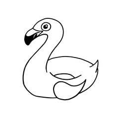 Flamingo swimming ring. Inflatable rubber. Vector illustration in cartoon style isolated on white background.