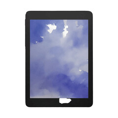 tablet hand drawn with watercolor painting style illustration