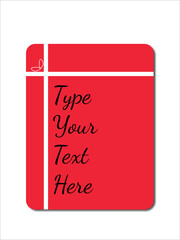 red gift card with ribbon and text