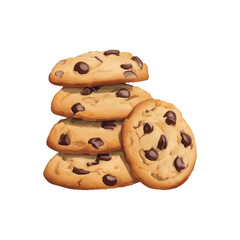 cookies hand drawn with watercolor painting style illustration