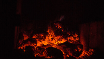 coals in the oven