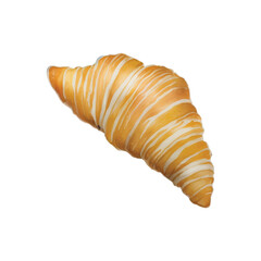 croissant hand drawn with watercolor painting style illustration