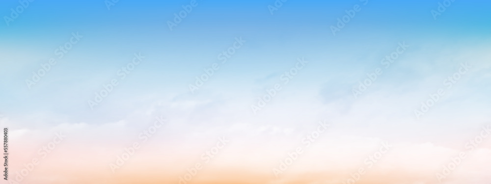 Wall mural blue sky and white soft clouds floated in the sky on a clear day. beautiful air and sunlight with cl