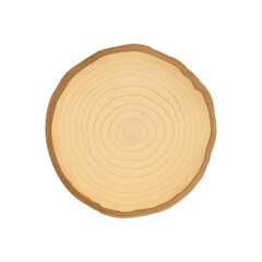 circle log slice hand drawn with watercolor painting style illustration