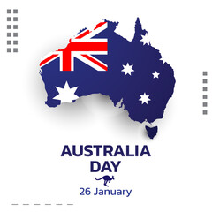 Happy Australia day. background design banner and flyer, postcard, celebration. Vector illustration.