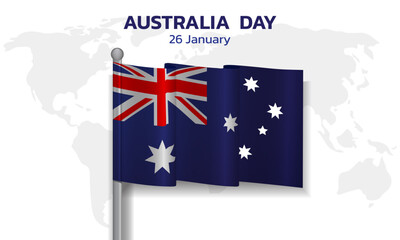 Happy Australia day. background design banner and flyer, postcard, celebration. Vector illustration.