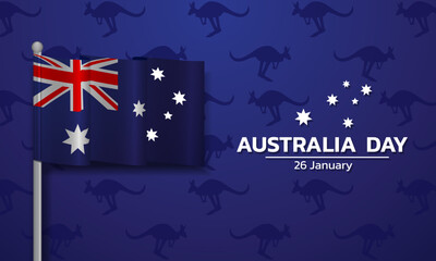 Obraz na płótnie Canvas Happy Australia day. background design banner and flyer, postcard, celebration. Vector illustration.
