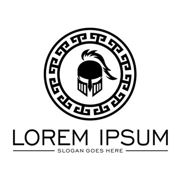 Spartan Warrior Logo template Design on white background