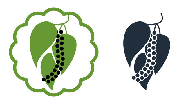 Black Pepper or Piperine flat icons