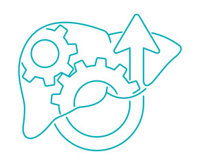 Liver with pain circles 3D icon - hepatitis