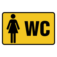 Female Toilet Sign on Transparent Background