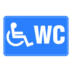 Disable Toilet Sign on Transparent Background