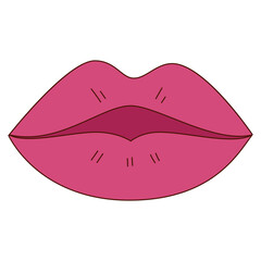 Hand drawn lips for Valentine day. Design elements for posters, greeting cards, banners and invitations.