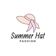 Women's Hat logo design. Elegant Fashion hat. Abstract vector logo design template 