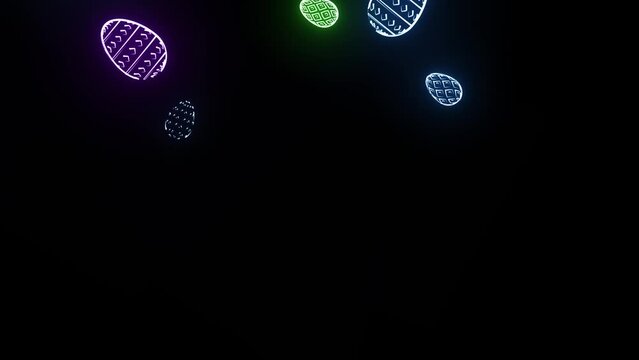 aster eggs animation falling in black background holiday event celebration video spring