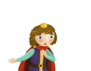 cartoon scene with king or prince illustration
