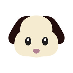 dog emoji face cute animal illustration vector