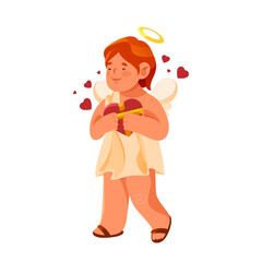 Baby angel or cupid, vector image or banner.