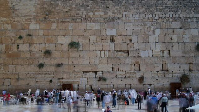 Time-lapse shot of the Western Wall, Jerusalem, Israel