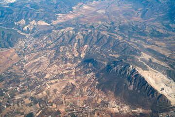 Aerial view of Tunisia during the flight Monastir to Lyon - Tunisia