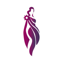 Asian saree creative logo vector.
