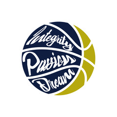 Basketball flat icon logo vector.