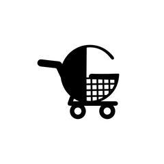 Shopping cart letter logo vector.