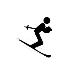 Ski restaurant flat logo design icon.