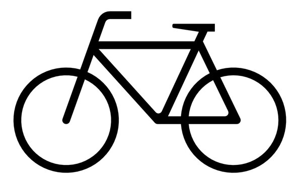 Symbol eines Fahrrades mit dem Lenker links