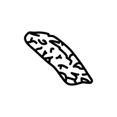 Beef flank color line icon. Cutting meat.