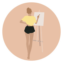 icon of a girl who draws