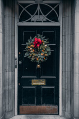 christmas decoration on the door