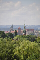 Fototapeta na wymiar Kraków, architektura, panorama, krajobraz miasta, miejski, panoramiczne, krajobraz, 