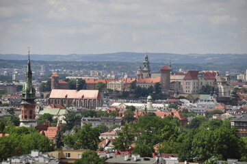Kraków, architektura, panorama, krajobraz miasta, miejski, panoramiczne, krajobraz,  - obrazy, fototapety, plakaty