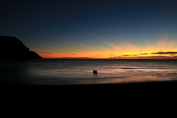 Fototapeta na wymiar Sunrise on the beach in Cabo de Gata, Almeria