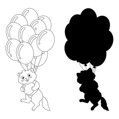 Black silhouette. Design element. Vector illustration isolated on white background. Template for books, stickers, posters, cards, clothes.