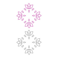 Natural Leaves Mandala Sign, Symbol, Logo isolated on White