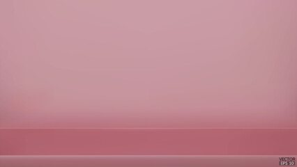 Obraz premium Abstract rose gold and gradient light background with studio backdrops. Pink Blank display or clean room for showing product. Rose Gold background. Vector illustration.