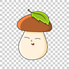 Cute cartoon character sticker. Isolated on transparent background. Design element. Vector illustration.