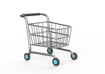 simple and realistic shopping cart. 3d rendering