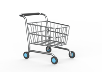 simple and realistic shopping cart. 3d rendering
