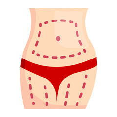 Panniculectomy surgery vector icon design, beauty and personal care symbol, cosmetics and dermatologist sign, body aesthetics stock illustration, lipoplasty and body contouring concept