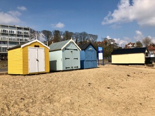 beach huts on the beach