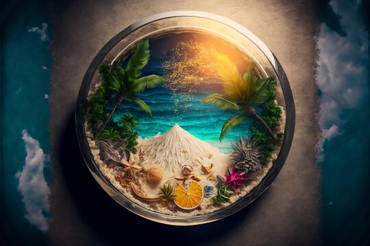 A petri dish with a unique beautiful mini world