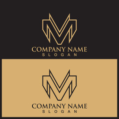 M Letter Logo Template vector illustration design