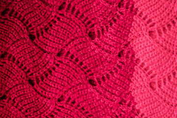 Organic knit material with macro wool threads.