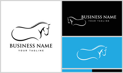 line art horse osteopath logo